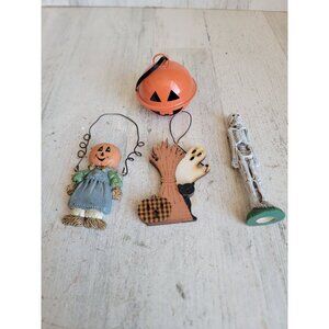 Vintage pumpkin skeleton scarecrow ornament Halloween variety